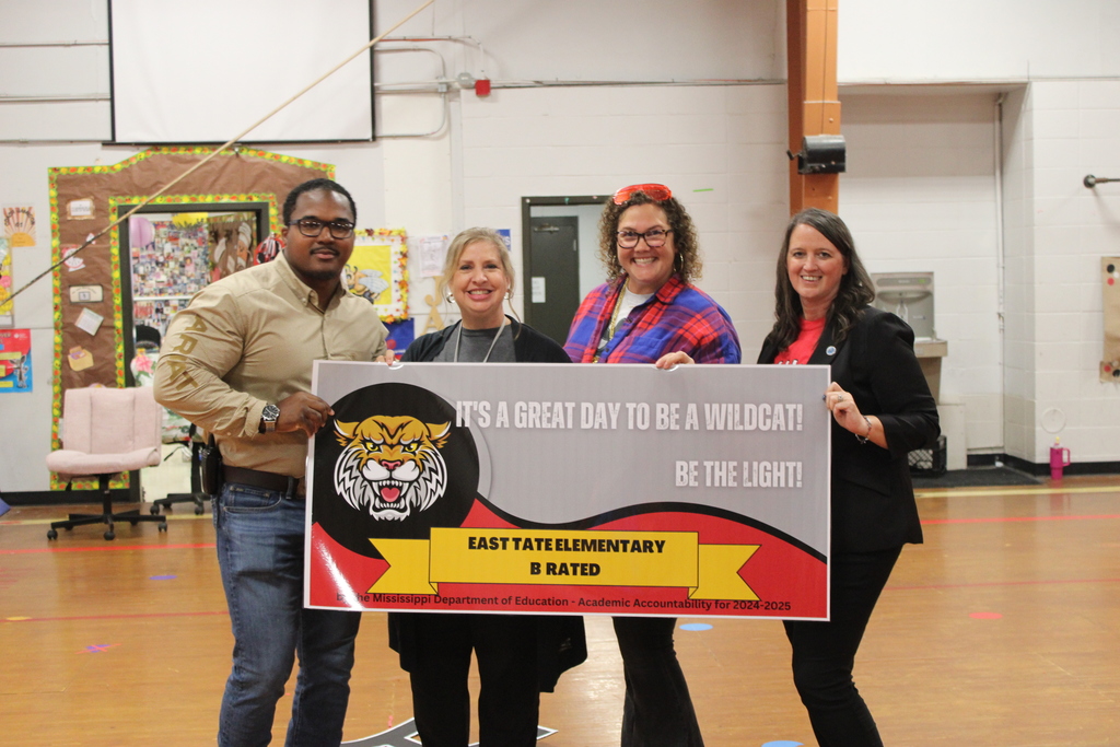 We are thrilled to announce that East Tate Elementary School has earned a B Rating for the 2024-2025 school year! Today, the school community celebrated this significant achievement with an Academic Pep Rally, recognizing both students and teachers for their commitment to excellence. Thank you to everyone for your dedication. #TogetherAchieivingTeamExcellence