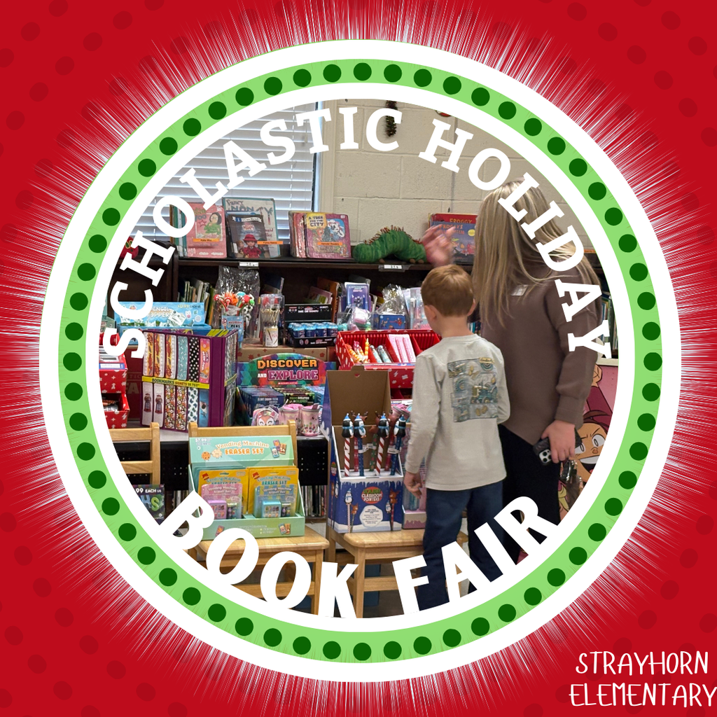 student and parent walking through shelves of books