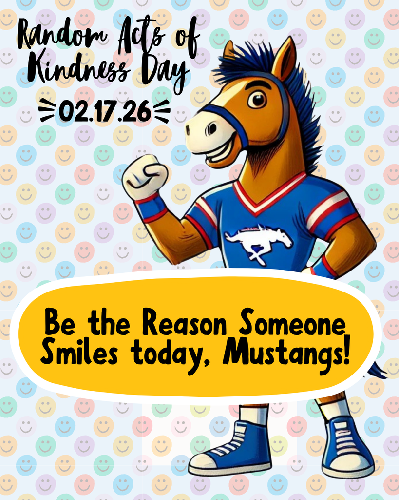 mustang wearing football uniform