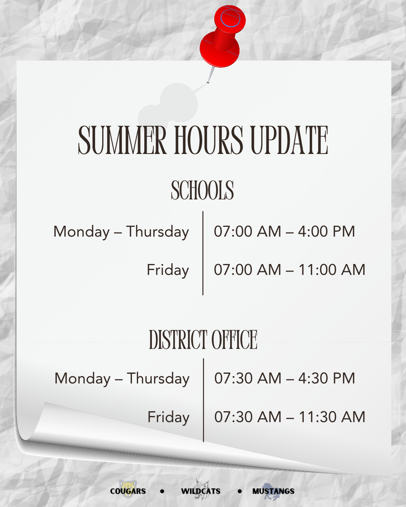 DIstrict Office hours sign