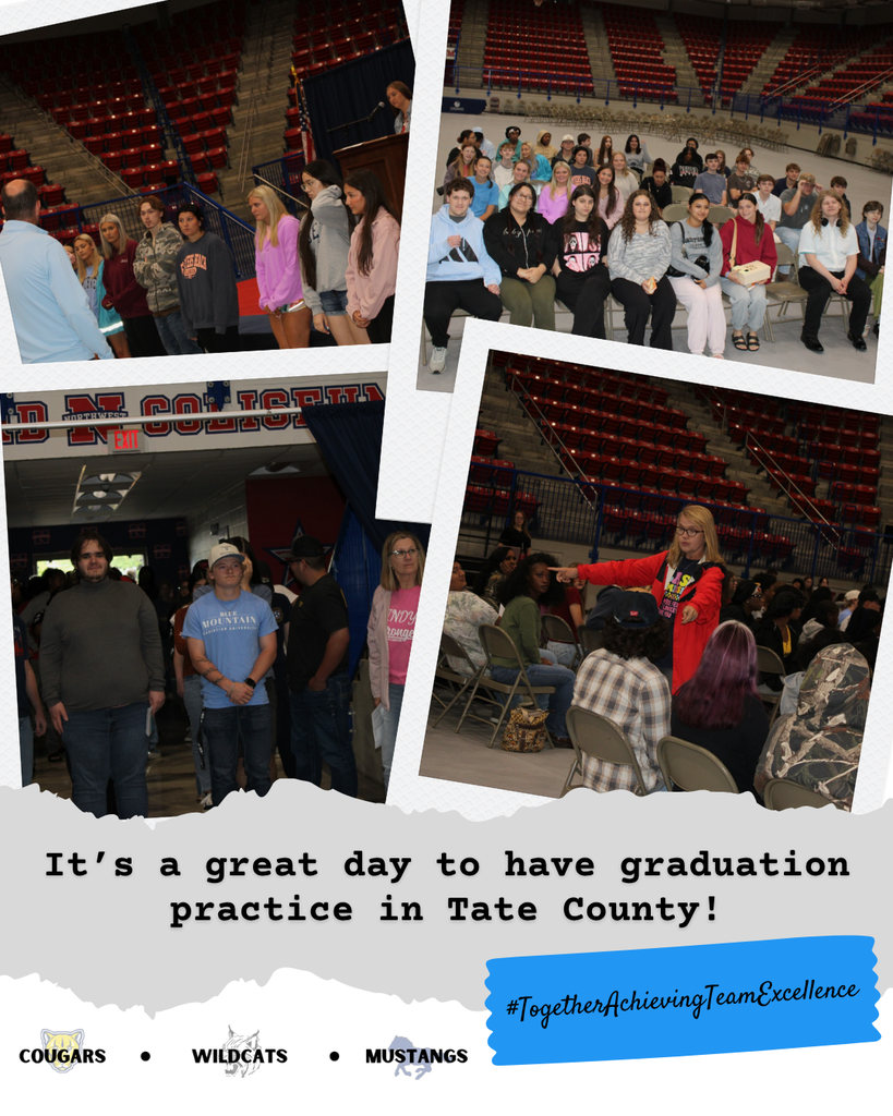 Students practicing for graduation.