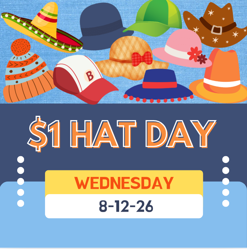 different types of hats scattered around