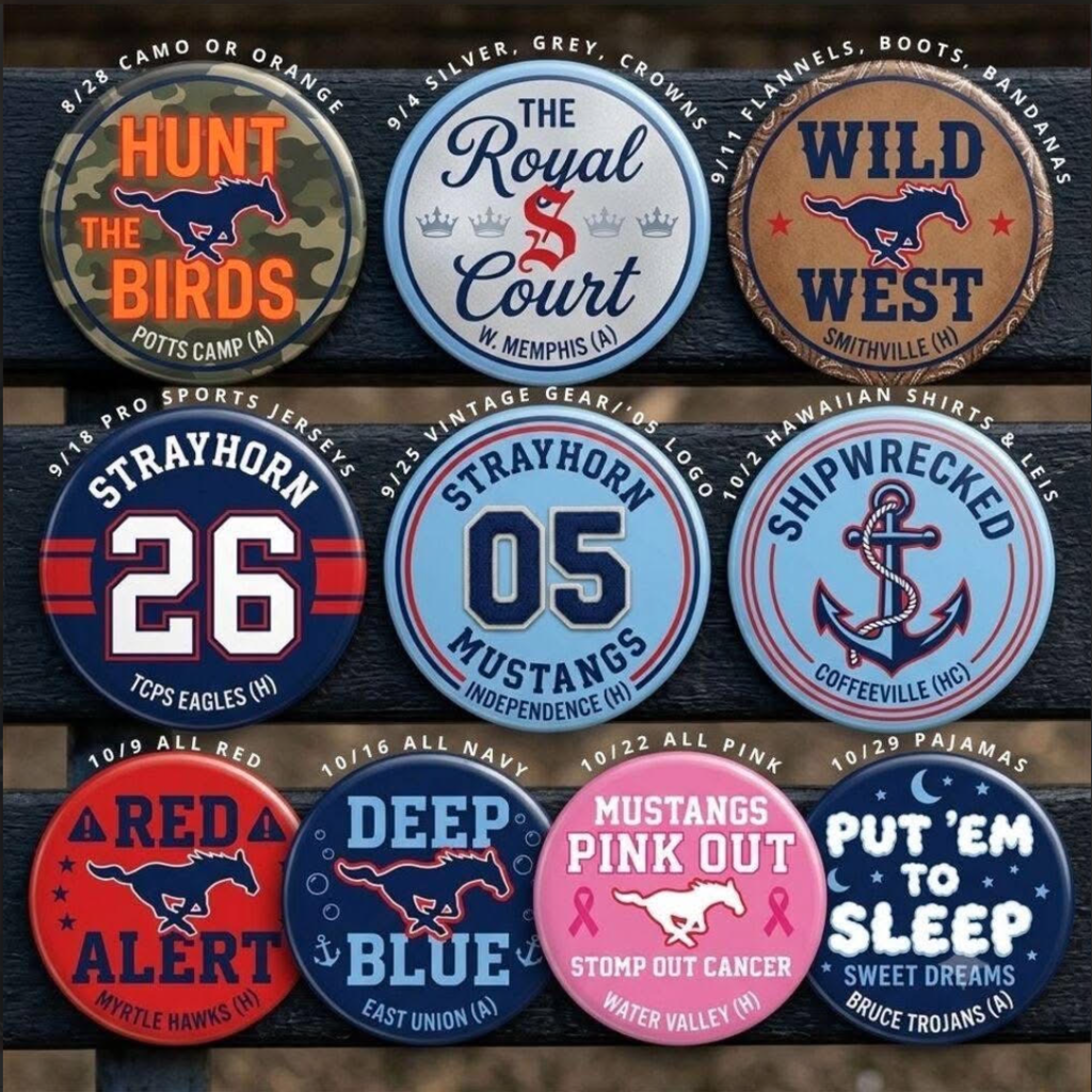 buttons with mustangs on them