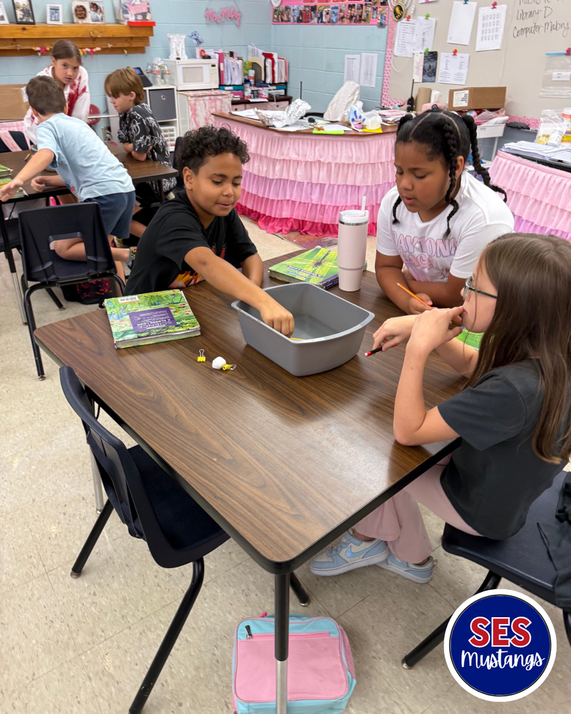 students working in groups