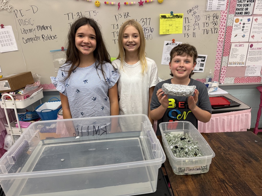 students with foil and water