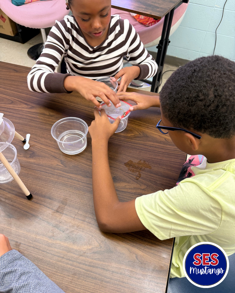 students working in groups with science equipment