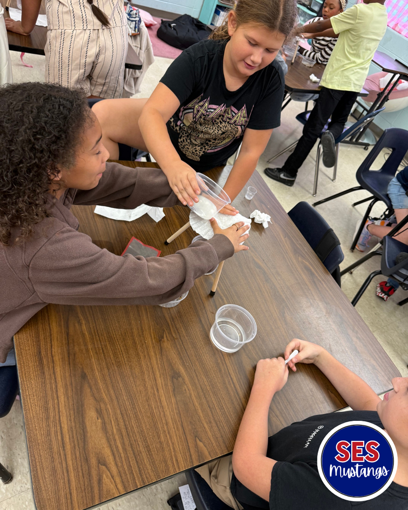 students working in groups with science equipment