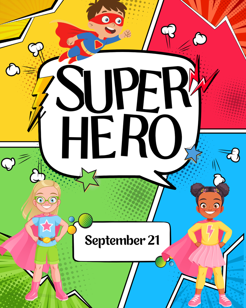 cartoon children dressed with capes in super hero costumes