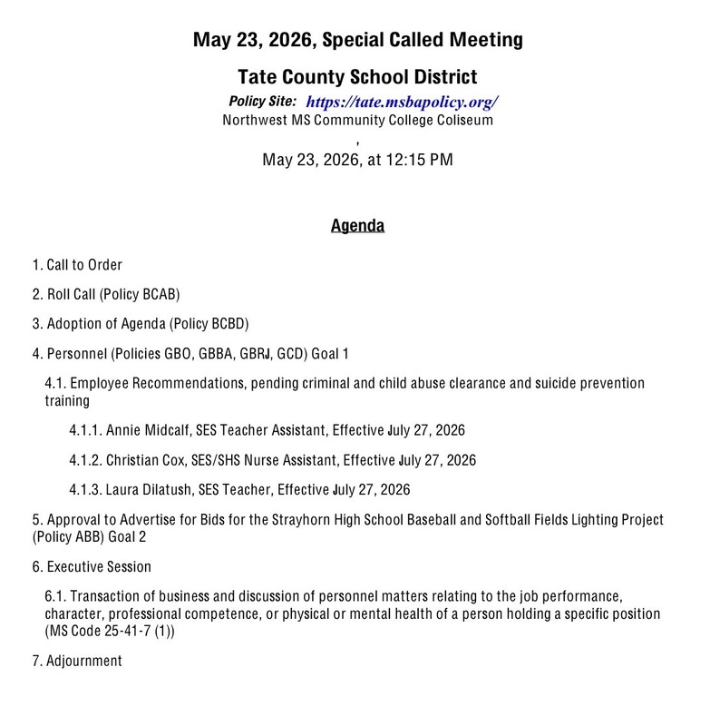 Special called meeting