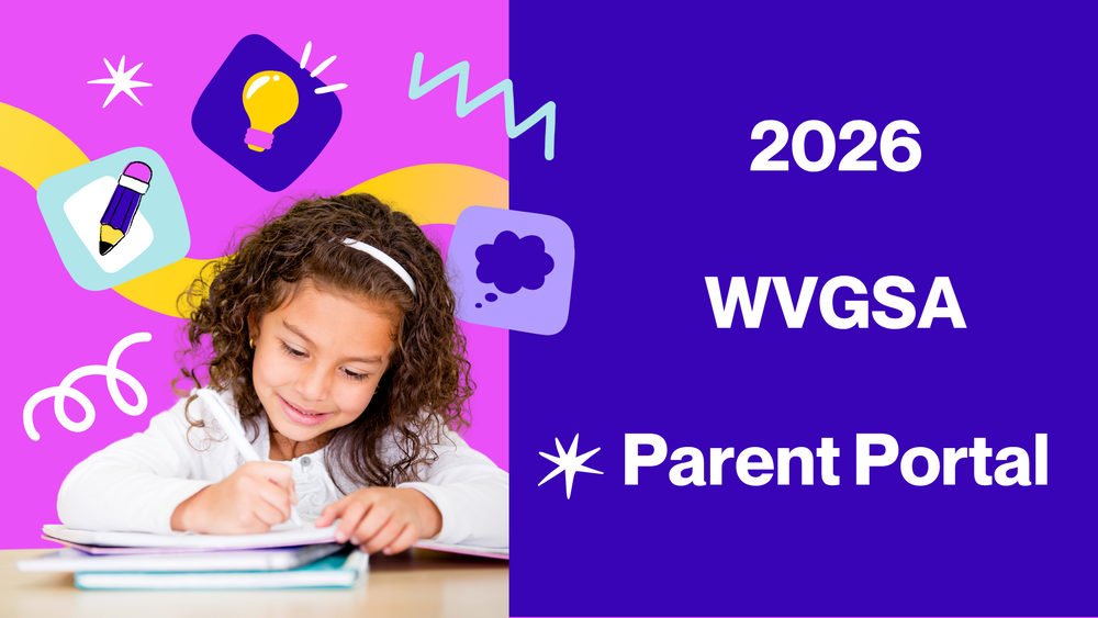 Image with girl writing in a notebook at a table. Text states 2026 WVGSA Results