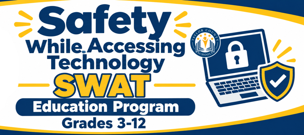 Safety While Accessing Technology Education Program Grades 3-12 with the TCS Logo and a laptop image