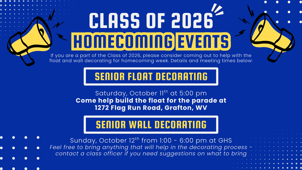 2025 Senior Homecoming Float and Wall Decorating time and place