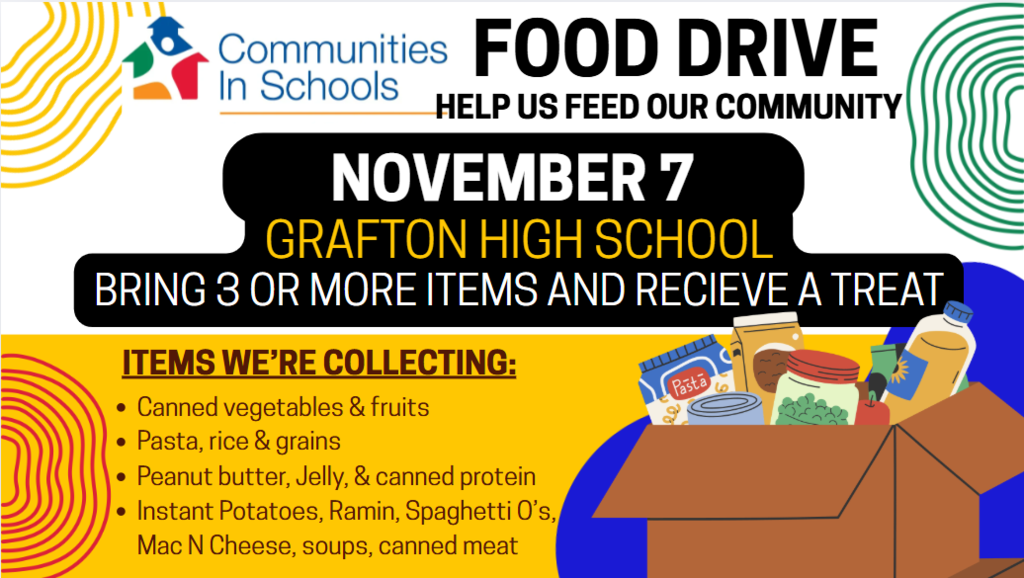 Community in Schools Food Drive November 7th
