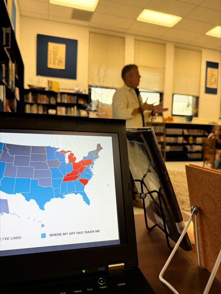 Author presentation to students in library