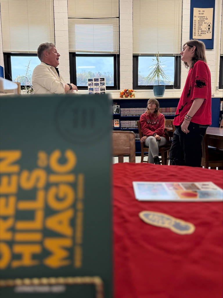 Author presentation to students in library