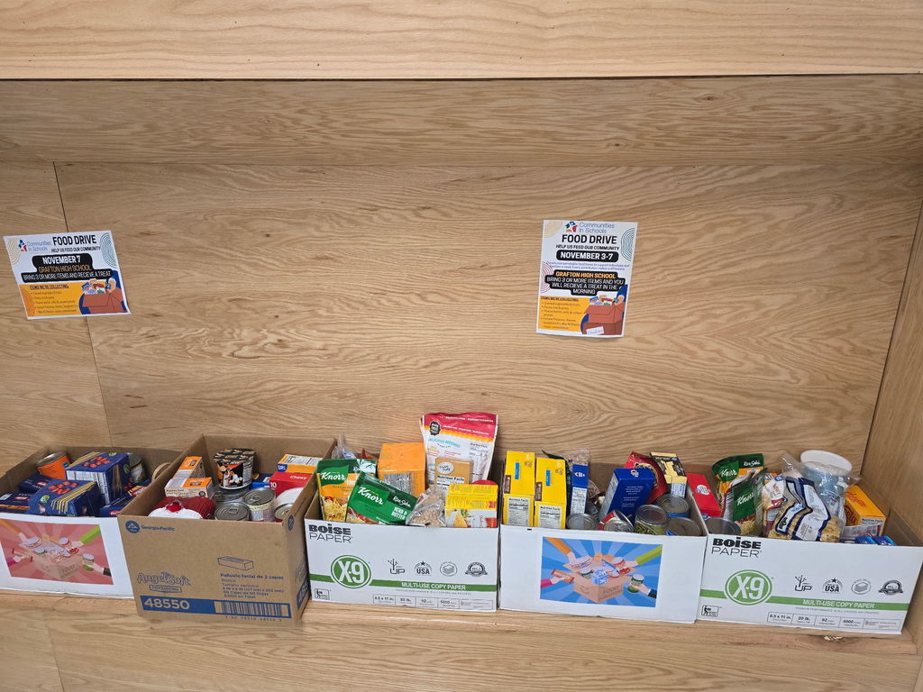 5 boxes of food collected