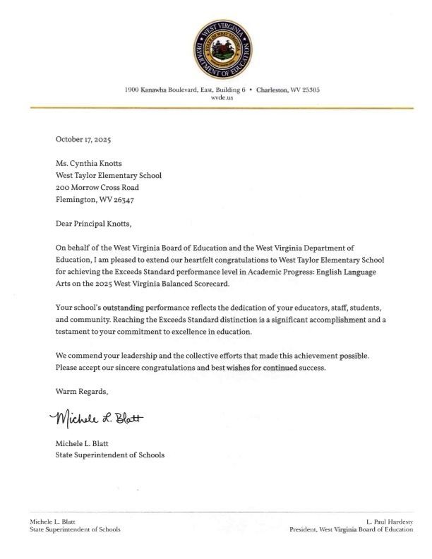 Letter from Michelle Blatt