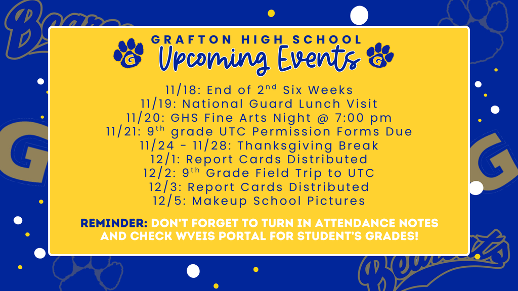 GHS Upcoming Events