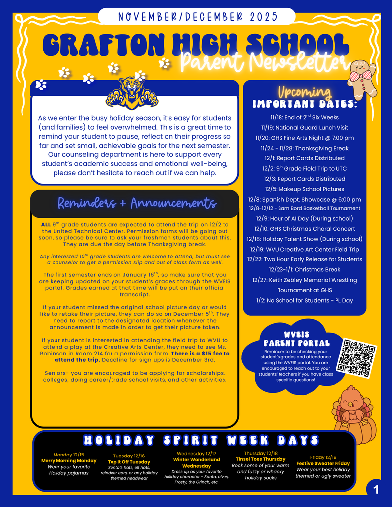 November/December Parent Newsletter