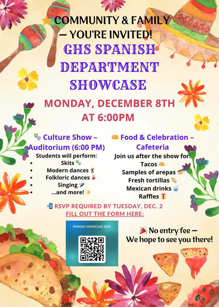 Flyer with info on the GHS Spanish Dept Showcase