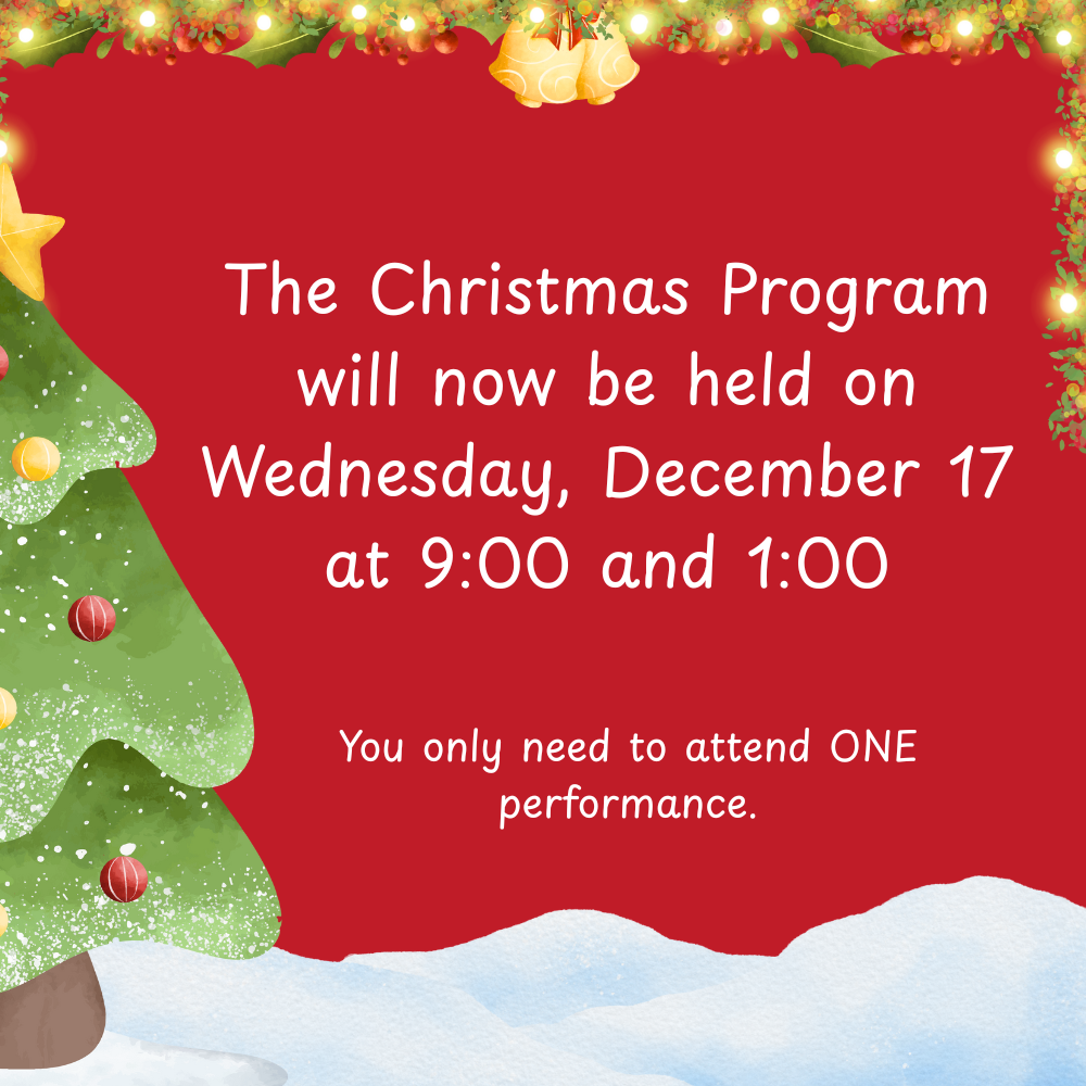 Christmas Program Date Change