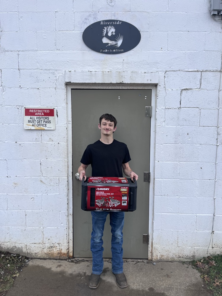 Daniel Casteel-Jarman receives this years toolkit in memory of Lewis Buddy Haines