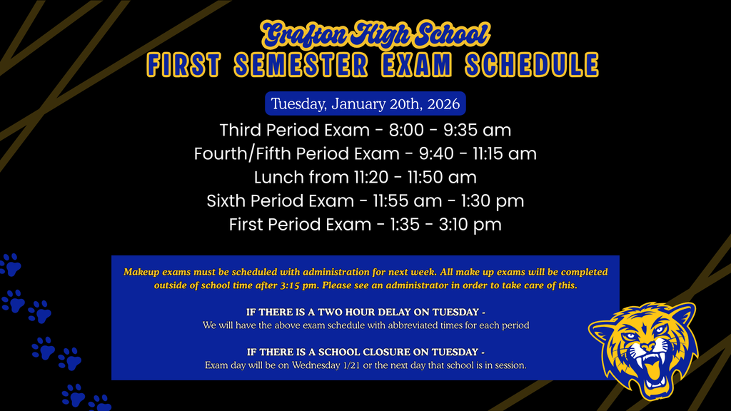 Exam Schedule for 1/20/26
