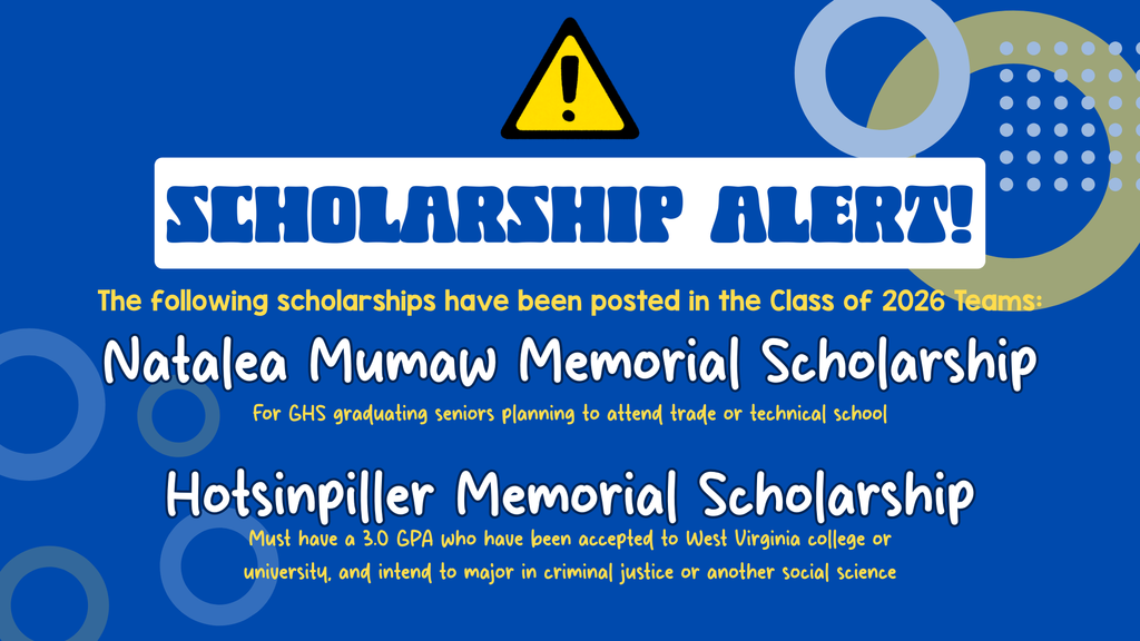 Two new scholarships released on the Class of 2026 Teams. Check them out to see if you are eligible!