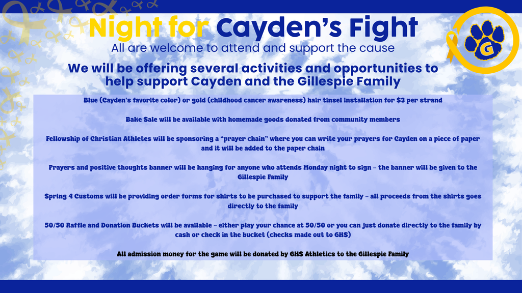 Night for Cayden's Fight - Join us on 2/23