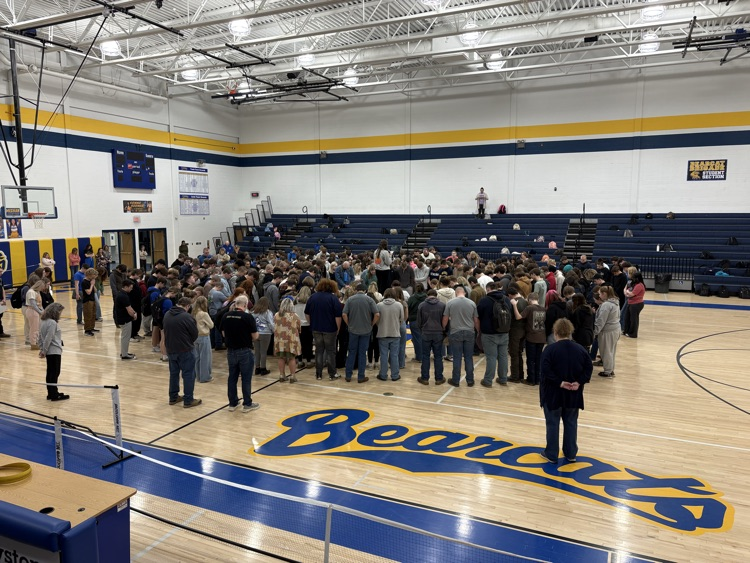 Student led time of prayer of encouragement and strength for Cayden