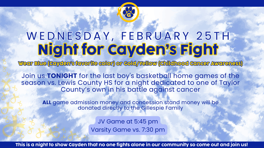 Come out tonight for Night for Cayden's Fight