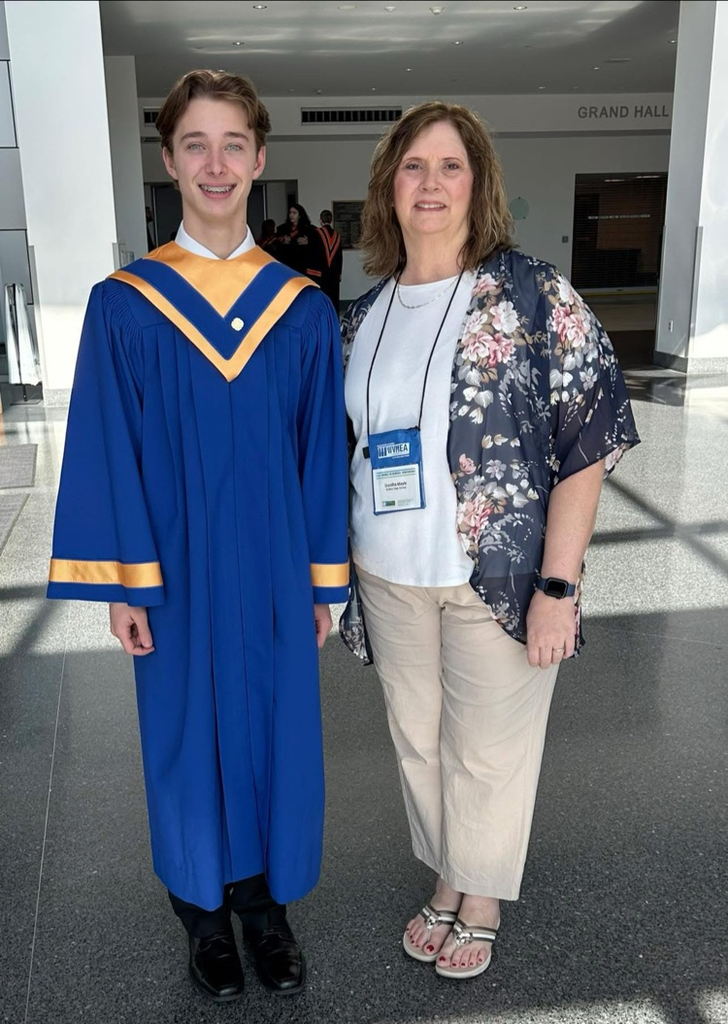 Freshman Jake Davis and Choir/Entertainer Director Duretha Mayle prior to Jake’s performance for WV All state choir 