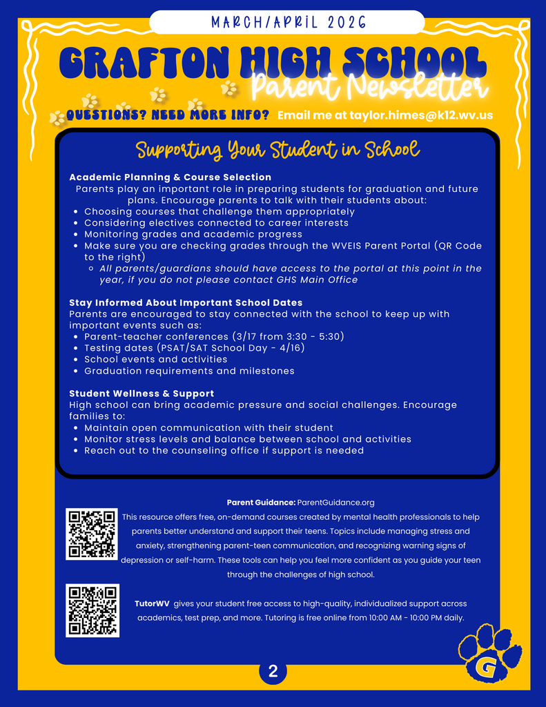 GHS March/April Newsletter