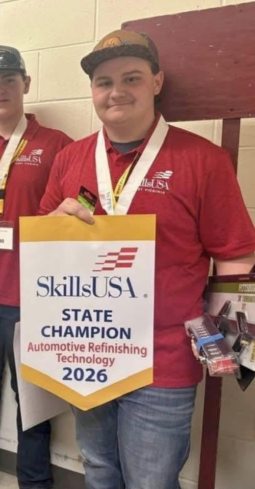 Gavin Nichols wins 1st place and is the WV state champion for Automotive Refinishing Technology! 