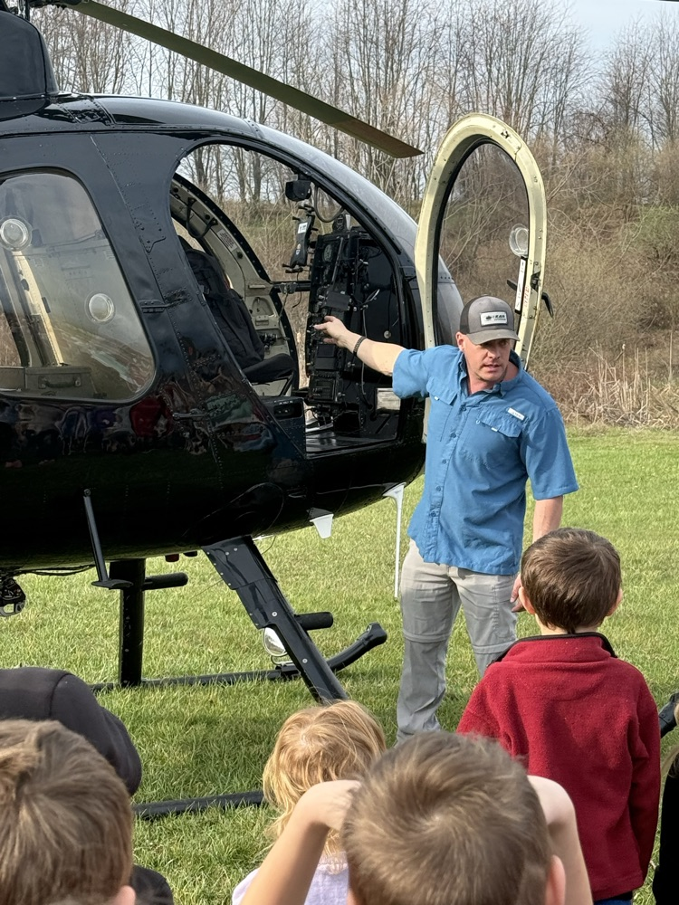 Justin Prickett with his helicopter 