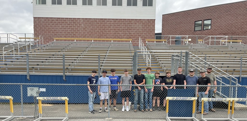Mr. Uhl's students and their hard work on the bleachers 