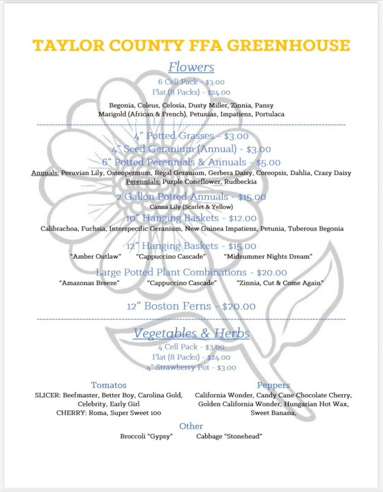 Taylor County FFA Information 2026