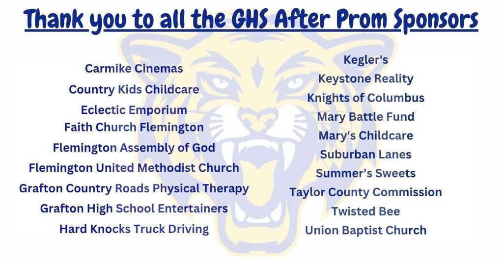After Prom Sponsors