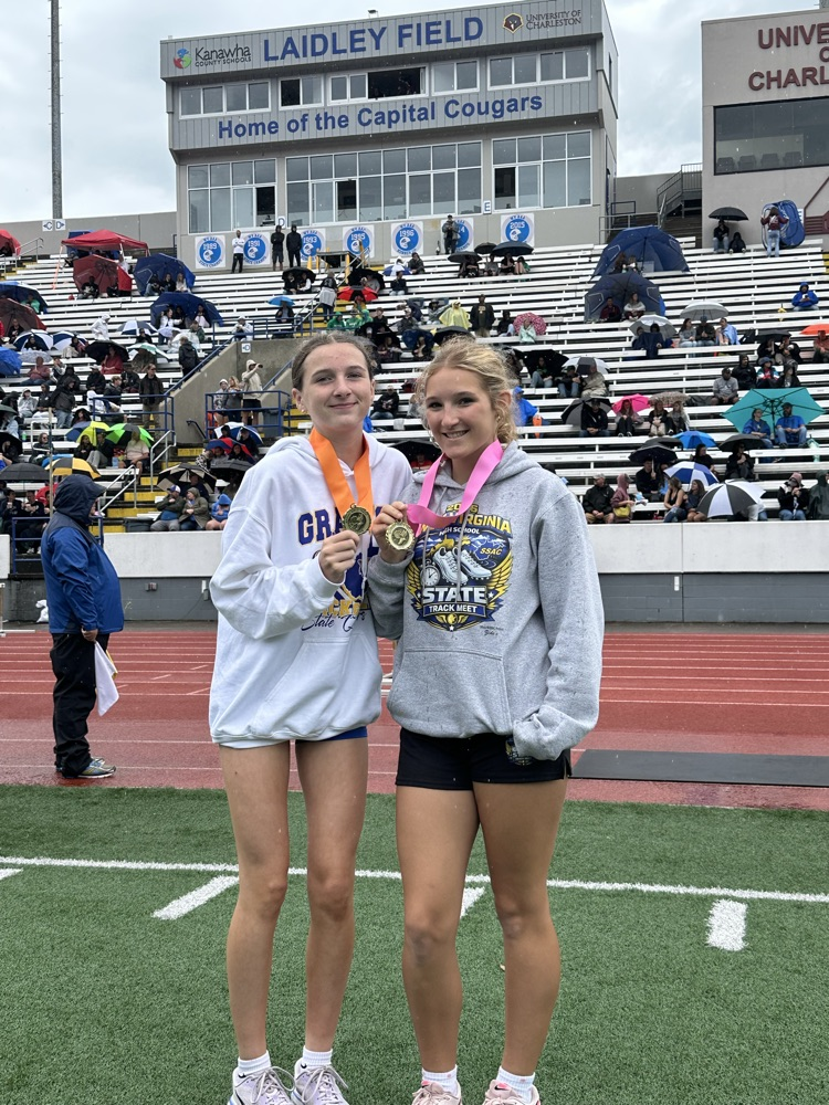 Gracie Fryer and Maddie Lynch- Top 10 in the state for High Jump! 