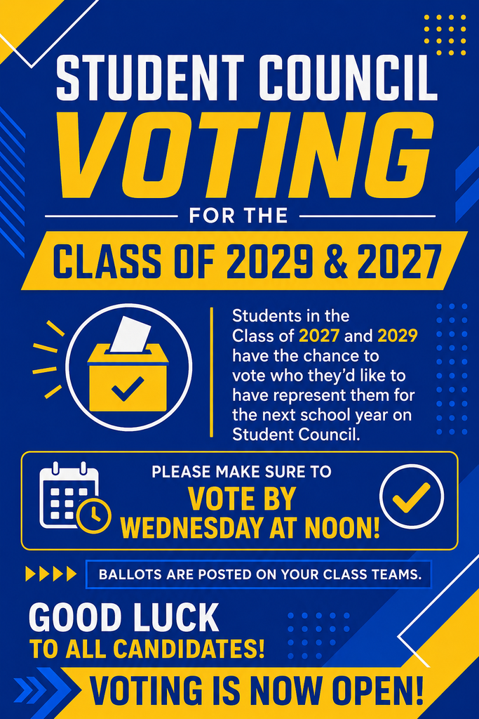 Voting for Student Council ends at Noon on Wednesday!