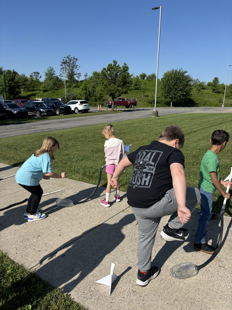 Students launching their rockets