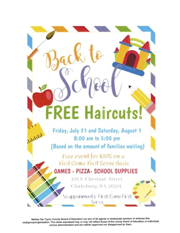 flyer about free haircuts for children