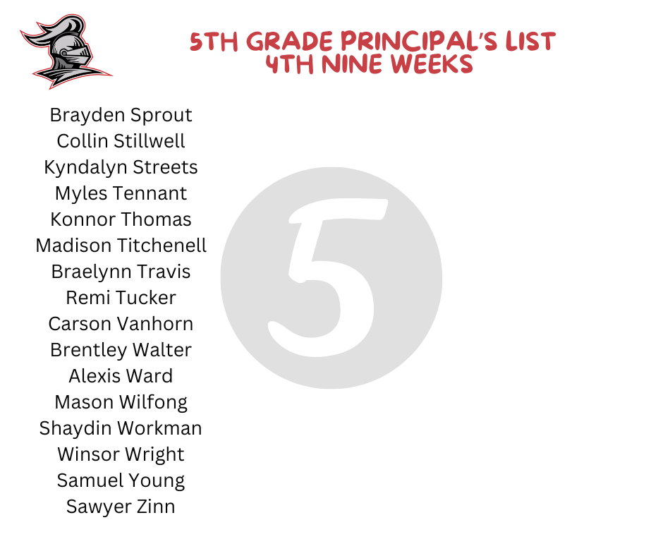 5th grade principal list 