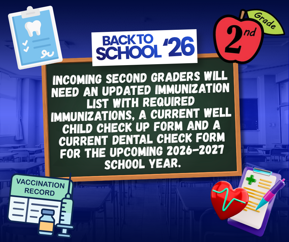 Reminder for Incoming Second Graders