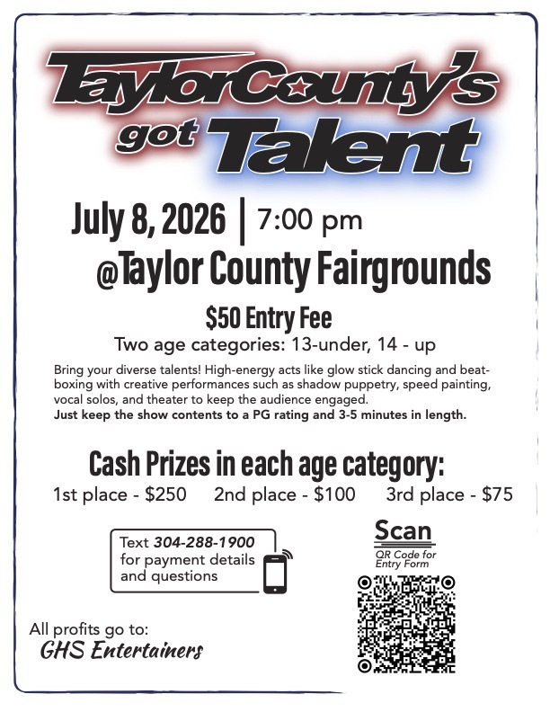 flyer for Taylor County's got Talent