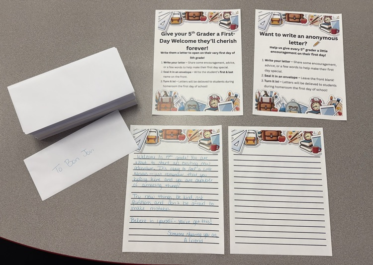 sample letter for 5th grade 1st day of school