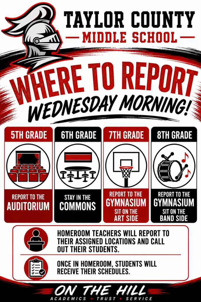 where to report Wednesday morning 