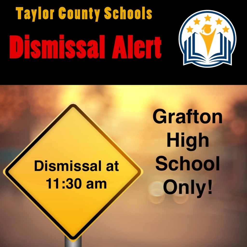Graphic with TCS Logi with dismissal infomormation saying GHS will dismiss at 11:30am.