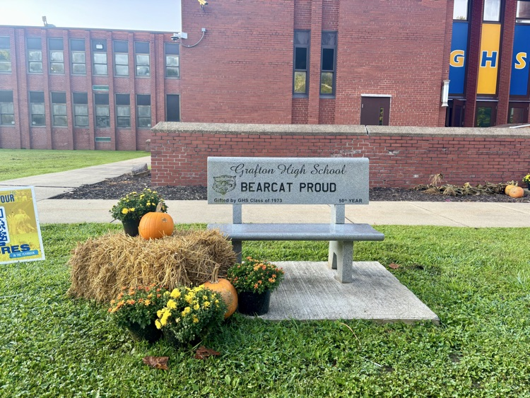 GHS Fall decorations on the front lawn 