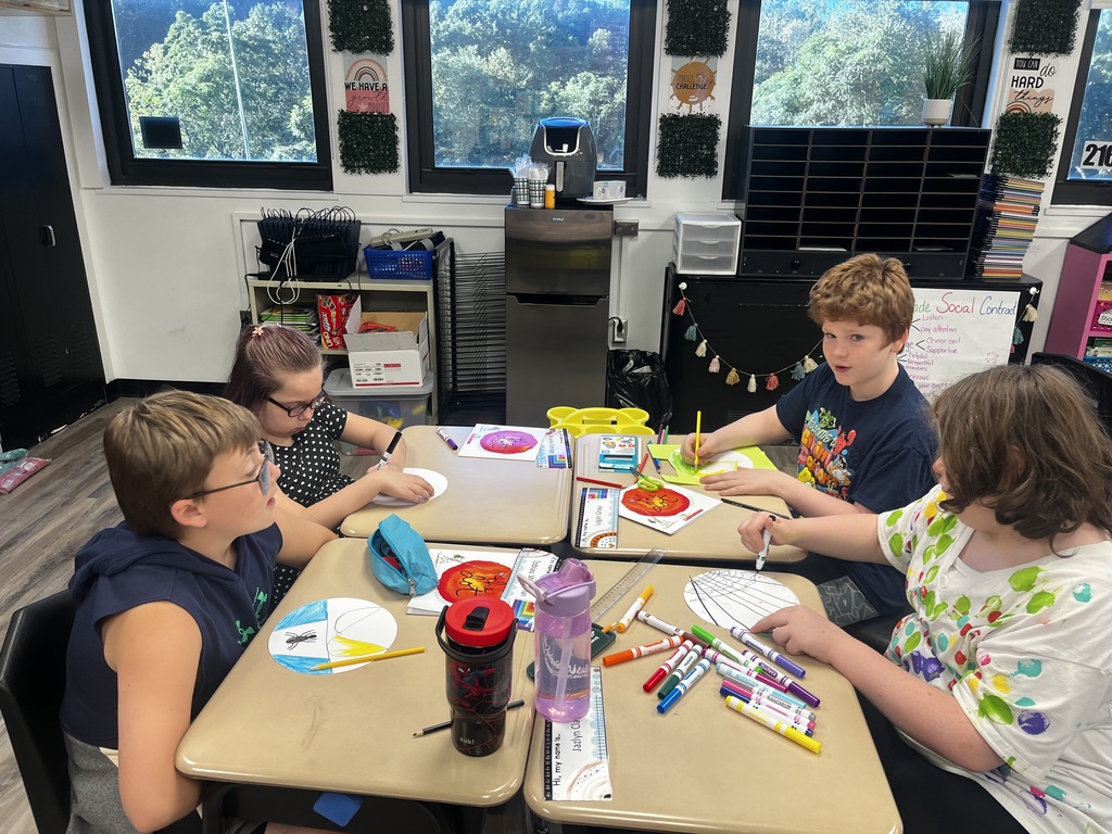 Students create a dot.